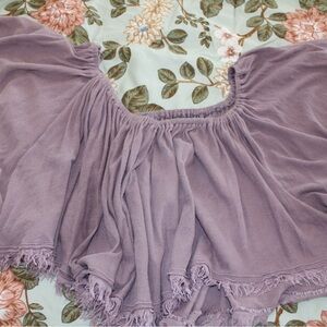 Urban Outfitters Mauve Blouse with Fringe Detail